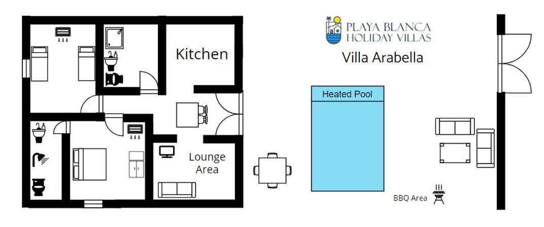 Stunning Villa Arabella - Heated Pool - Bbq - Amazing Terrace - Playa Blanca Buitenkant foto